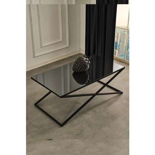 Venetian Black Metal Smoked Mirror Medium coffee table coffee tables table basse furniture living room table