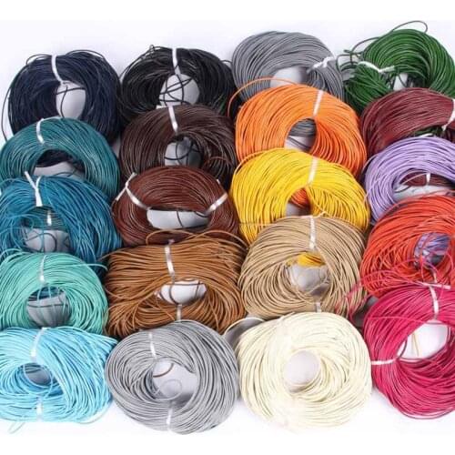 1 Piece 1.5 2 2.5 3 3.5 4 5mm Round Genuine Leather Cord Black Brown Natural Color Real Cow Leather Rope DIY Jewelry Findings