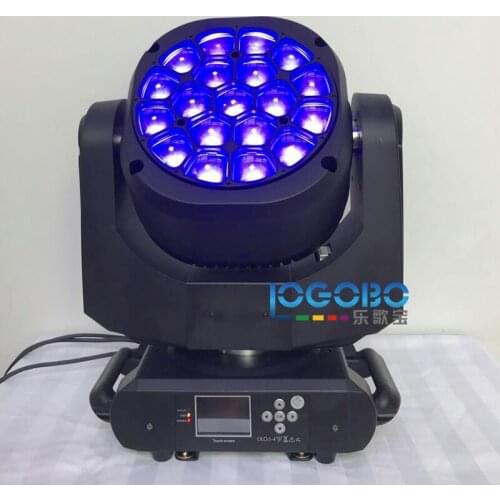 High Quality 19 x 15W Moving Head American DJ DMX Bee Eye Lighting RGBW 4in1 LED Zoom Vortex Movable Wash Head Party Disco Light