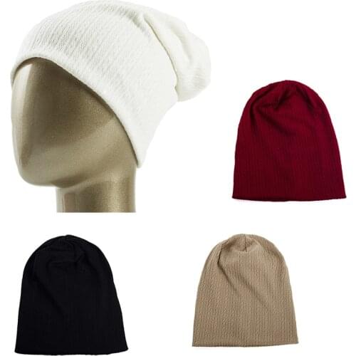 High Quality Men Women Ribbed Twisted Beanies Solid Color Hats Autumn Winter Cotton Warm Caps Knitted Beanies Cap