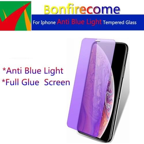 50Pcs\lot 9H Anti Blue Light Screen Protector For For iPhone 6 6s 7 8 Plus X XR XS 11 pro Max Protective Film
