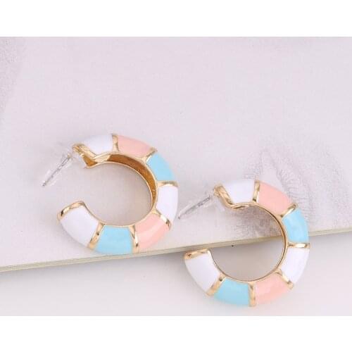 2021 New lOorbellen Alloy Trendy Stud Earring For Women Shiny Wedding Bridal Jewelry Bohemian Drip Oil Statement Earings Party