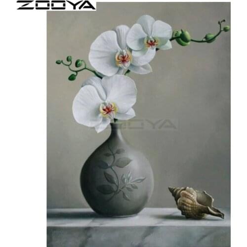 ZOOYA Diamond Embroidery DIY Diamond Painting Calla lily Flowers &Bottle Diamond Painting Cross Stitch Rhinestone Mosaic BK41