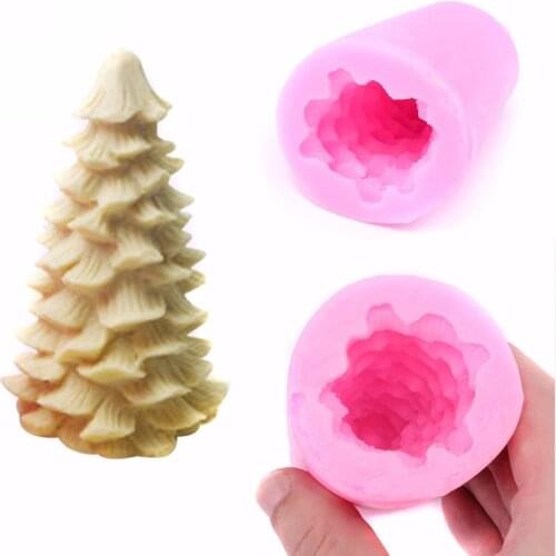 1pc Flexible Silicone 3D Christmas Tree Candle Mold Soap Mold Craft Mold DIY Mold