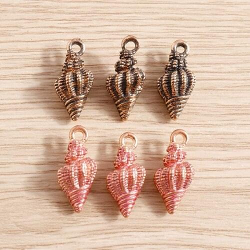 10pcs/lot 9*20mm Trendy Alloy Conch Charms for Earrings Pendants Necklaces DIY Jewelry Making Accessories Handmade Craft