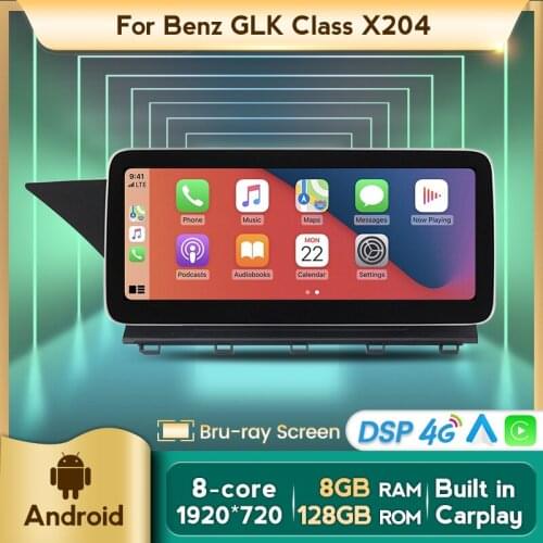 12.5" 1920X720 Blu-ray Wireless Carplay Android Car GPS Navigation Multimedia Player For Mercedes Benz GLK Class X204 2008-2015