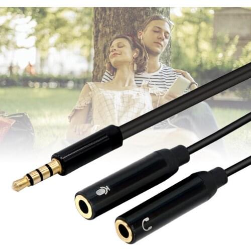 3.5mm Audio Splitter Headphone Mic Cable for Computer Jack 3.5mm 1 Male to 2 Female Splitter AUX Cable Headset Splitter Adapter