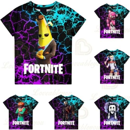 Fortnite Victory Royale Game 3d Banana Tshirt Boys Girls Tops Teen Clothes Cartoon Hero Childrens Wear Kids T-shirt