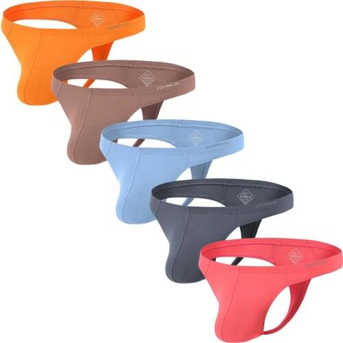 Mens Thongs Briefs Bamboo Breathable Soft G-strings Sexy T-back 5 Pack