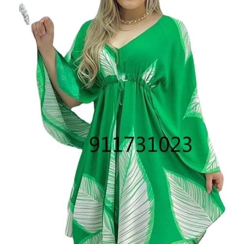 African Dresses for Women Summer Sexy African Women V-neck Printing Dashiki Mini Dress African Clothes Women