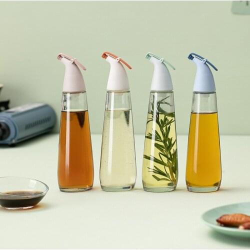 250ml clear glass oil can, sauce storage container, sealed silicone food grade material, vinegar oil can, seasoning bottle