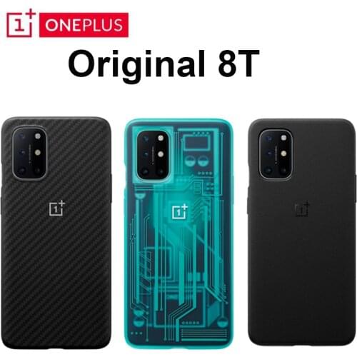Official Original OnePlus 8T Case Protective Tempered Glass Top Quality Sandstone Silicon Nylon Carbon Bumper