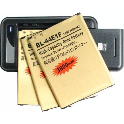 Ciszean 3x 3800mAh BL-44E1F / BL44E1F / BL 44E1F Gold Replacement Battery + Universal Charger For LG V20 H990 F800 + Track Code