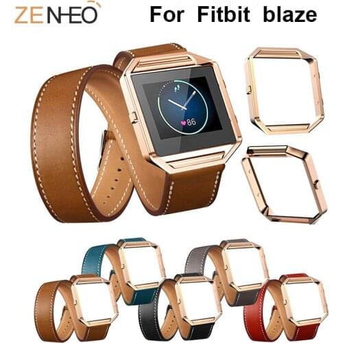Double circle Leather Strap For Fitbit blaze watch band Smart Bracelet Replacement For Fitbit blaze bands Sport Band Wristband