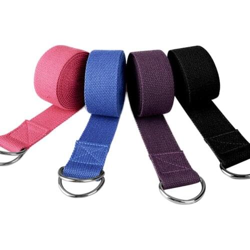 Yoga Stretch Strap Training Belt with 2 D-rings Waist Leg Fitness Girl Exercise Sports Gym Aid Home office fitness workout Tool