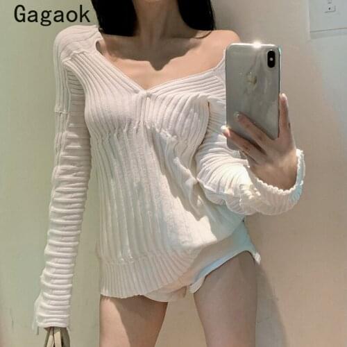 Женские пуловеры с открытыми плечами Gagaok China At AliExpress