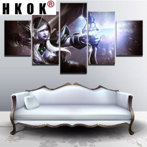 HKOK 5 Panels DotA 2 Game Role Classical HD Printed Canvas Painting Pictures Wall Art Modern Poster For Living Room Home Decor