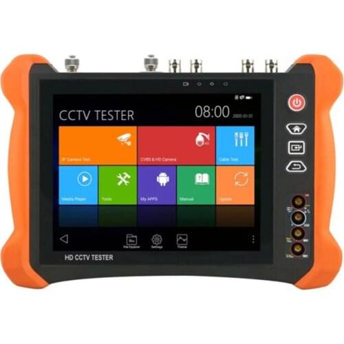Smart Security 8" Retina Touch Screen CCTV Camera Tester 4K/TVI/CVI/ 5MP/AHD/SDI Built In Wifi 4K Output RJ45 Cable 4 Channels