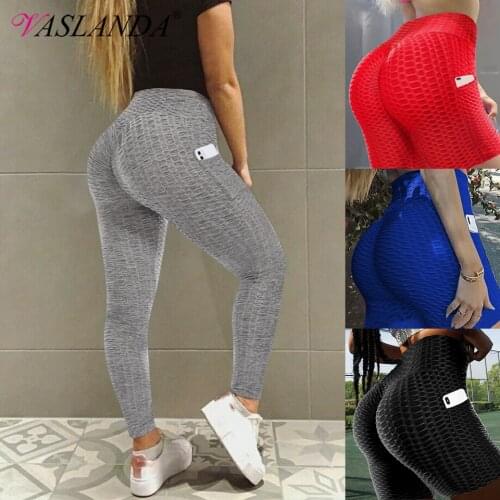 Women Sport Leggings High Waist Workout Running Pants Scrunch Butt Lifting Textured Leggings Tummy Control Fitness Trousers
