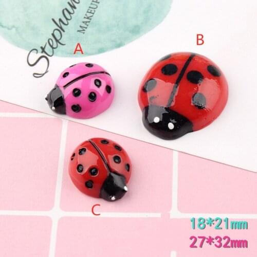 Mini Order 10pcs Ornament Accessories Cute beetle Shape Flatback Ornament Accessories Girl Bow Center DIY Clay Charm