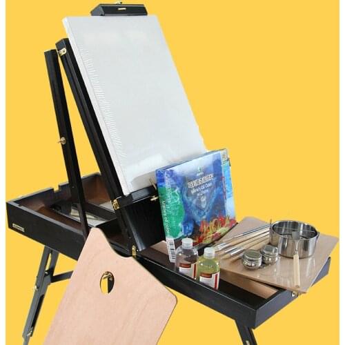 Mens Easel Caballete De Pintura Portable Easel Box for Painting Artist Oil Paint Stand Wood Easel Box Painting Accessories