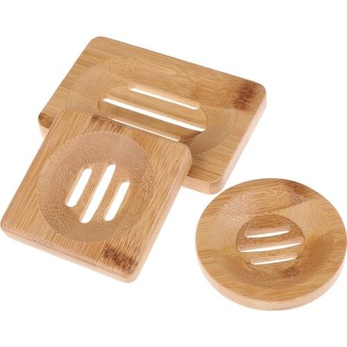 Natural Wooden Bamboo Soap Dish Wooden Soap Tray Holder Storage Soap Rack Plate Box Container For Bath Shower Plate Bathroom