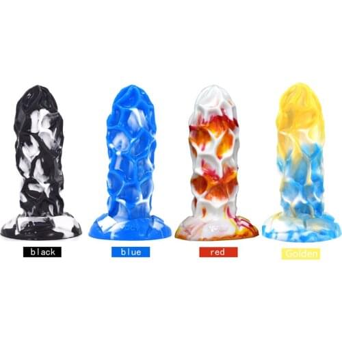 New Colorful Huge Anal Plug Big Dildo Soft Anal Toys Anus Expand Thick Anal Dilation With Suction Cup Male Prostate Massage 18cm