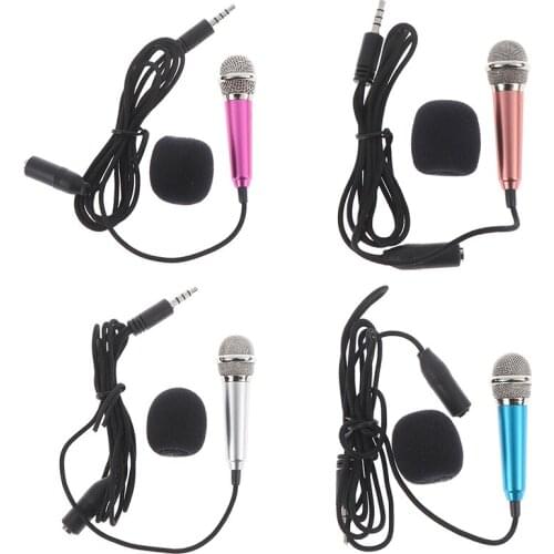 Handheld Mic Portable Mini 3.5mm Stereo Mic Audio Microphone For The Mobile Phone Accessories Rose Red/Rose Gold /Blue/Silver