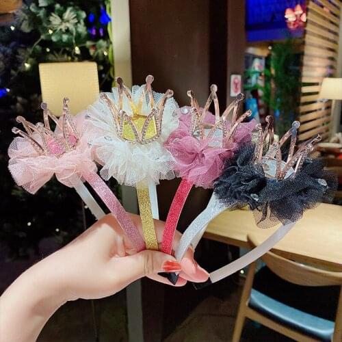 Sweet Girls Children Kids Crystal Rhinestone Crown Hairband Princess Headband Headwear Wedding Birthday Gift Party Favors