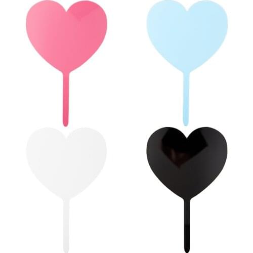 DIY Handwritten Blank Round Love Acrylic Birthday Cake Topper For Birthday Valentines Day Wedding Cake Decoration Supplies