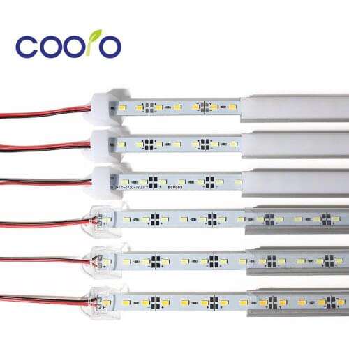 2pcs/lot LED Bar Lights DC12V 5630 5730 LED Strip White Cold White Warm White LED Tube with U Aluminium Shell + PC Cover
