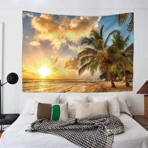 Zeegle Sea Beach Printed Wall TapestryFor Modern Home Living Room Decor Cotton Table Cloth Curtain Soft Beach Throw Towel