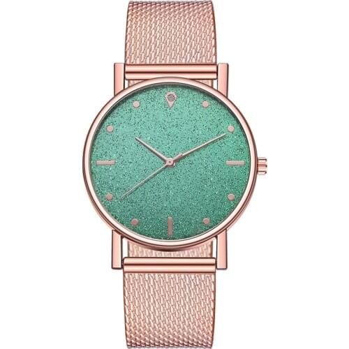 Cusual Ladies Watch Romantic Starry Sky Dial Womens Quartz Wristwatch Fashion Mesh Watch Gift Clock Droshipping Reloj Mujer