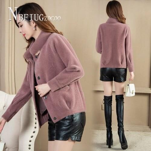 2020 Winter New Imitation Mink Hair Women Coat Short Style Warm Female Jacket