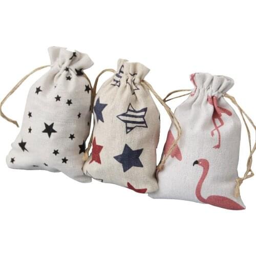 10pcs Cotton Packing Pouches Drawstring Bags Gift Bag Wedding Favors Bag for Jewelry DIY Craft Wedding Party Shower Christmas