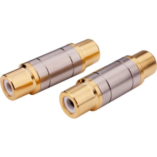 2pcs/lot Dual RCA Connectors High Quality RCA Female to Female Jack Socket Straight Adapter Gold Plated Speaker Cable Extender