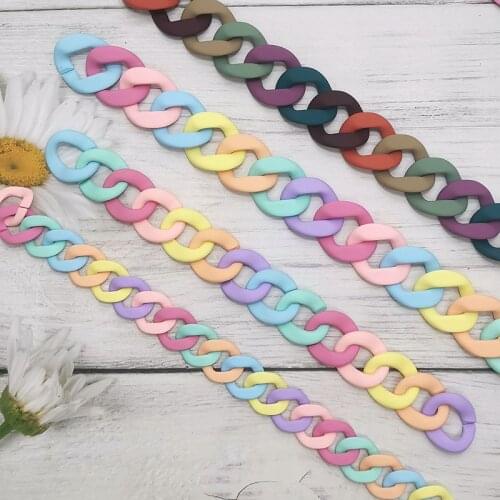 20pcs/lot Rubber Colors Acrylic buckle beads 40*34mm Colorful DIY Handbag Strap Opening Loops Accessories Acrylic Chains N214