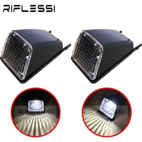 2 x 24V White LED Cab Dome Lights For Volvo Truck Trailer Top Signal Lamps Fog Light Accessories