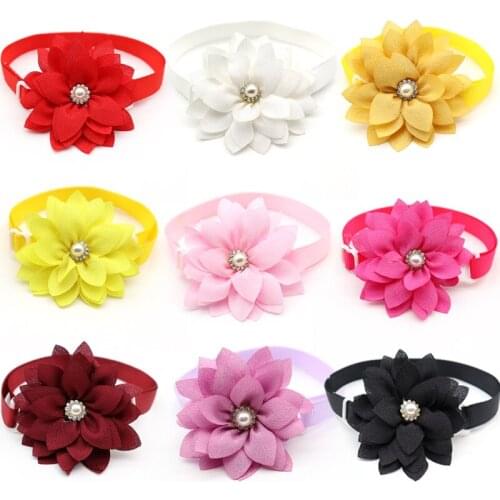 30 Pcs Cat Pet Dog Bow Tie Flower Style Pet Dog Bow Ties Adjustable Pet Dog Collar Bow Tie Necktie Dog Grooming Pet Supplies