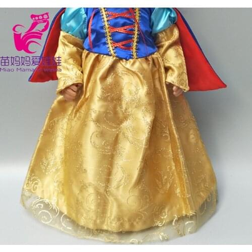 Snow White princess dress for 18 inch baby dolls dress outwear dress and cloak set doll cosplay sets