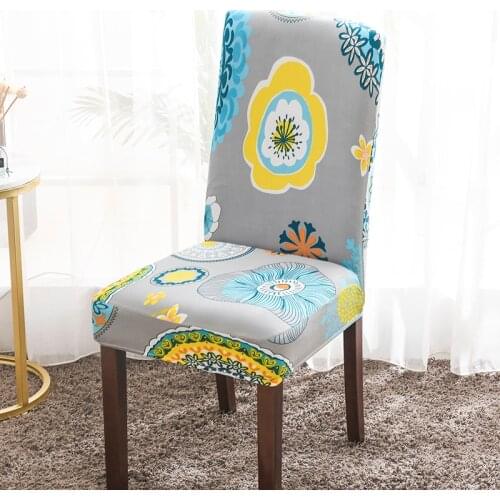 Airldianer Anti-dirty Summer Spandex Elasticity Chair Cover Simple printing Backrest Cover For Living Room Banquet 1/2/4/6PCS
