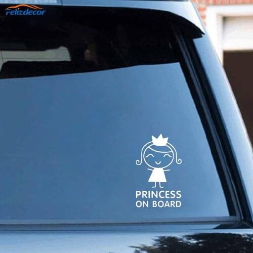 Black/Silver Lovely PRINCESS ON BOARD Vinyl Decal Baby Gril Car Sticker Accessories Graphic C060