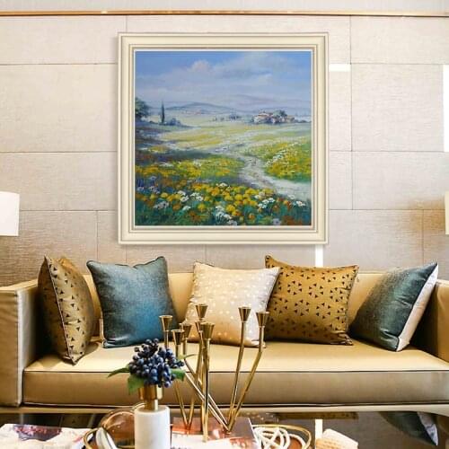 European-style hand-painted Oil Painting Flowers Living Room Decorative Painting Minimalist Style Porch American Handmade Painti