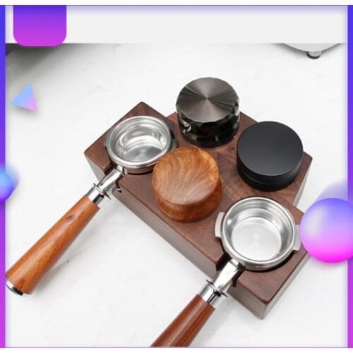 Walnut Wood Coffee Filter Tamper Holder Espresso Tamper Mat Stand Coffee Machine Handle Support Seat Accessories For Barista