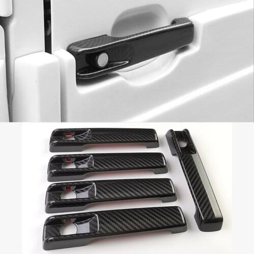 For Benz G Class W464 G350 G65 G55 G63 G500 G550 2020-2021 5pcs 3K Real carbon fiber Exterior Car Door Handle Cover Trim Sticker