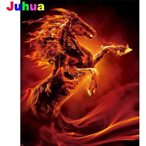 Fire horse diy diamond painting Full Square/Round drill 5d animal diamond embroidery 5d cross stitch home decor