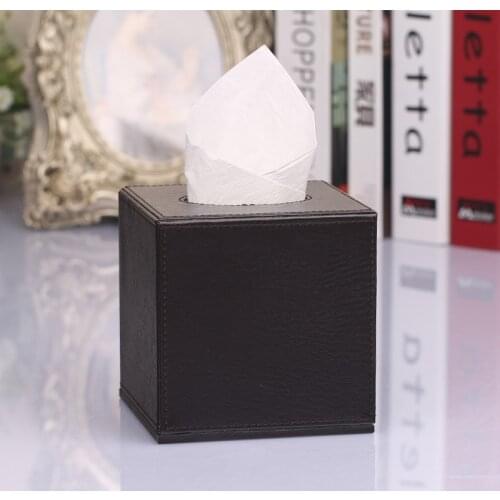 Tissue Box Leather Paper Box Desktop Organizer Holder For Office Home Car Hotel Storage Rack Free Shipping Simplicity Style