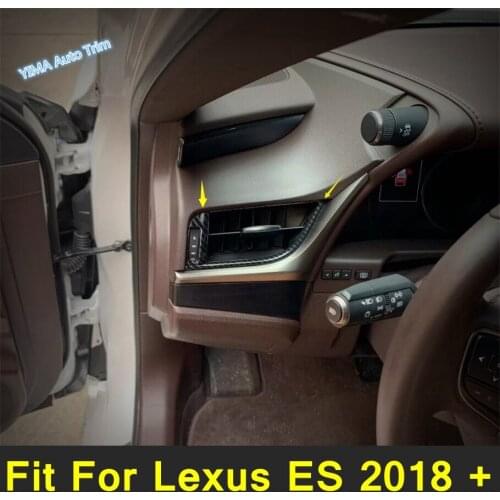 Lapetus Side Air Conditioning AC Outlet Vent Frame Cover Trim 2 Pcs For Lexus ES 2018 - 2021 ABS Carbon Fiber Look / Car Styling