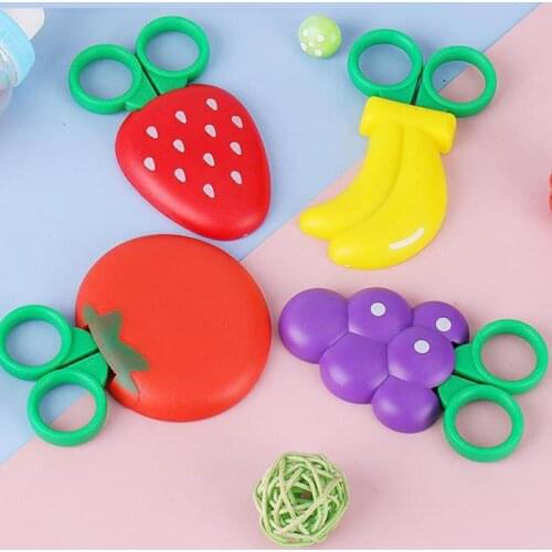 1pc Creative Portable Cartoon Fruit Modeling Simplicity Paper-cutting Safety Scissors Mini Scissors