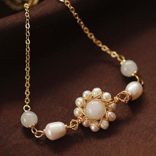 Natural Fresh Water Pearl Handmade Adjustable Bracelet For Women Wedding Engagement Party Luxury Fine Jewellery For Girls Gift